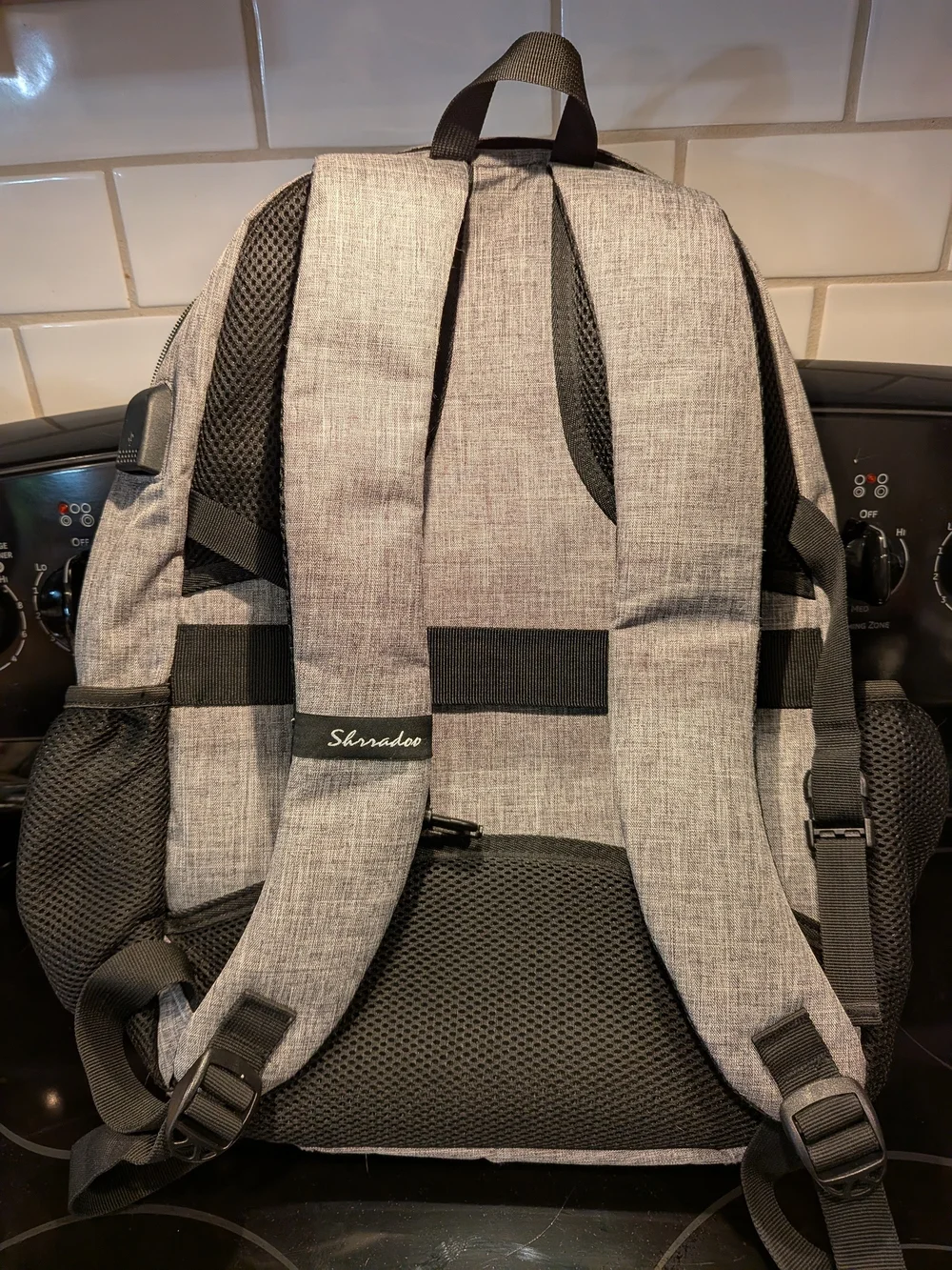 Shrradoo Men's Grey Everyday Backpack - Lightweight Travel & Work Bag
